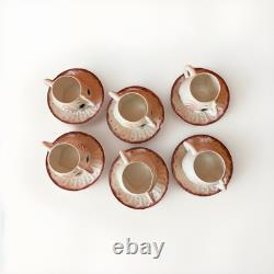 Vintage 1950's Ceramic ELEPHANT Tea Pot, Cups, Saucers, Creamer, Sugar Set. EUC