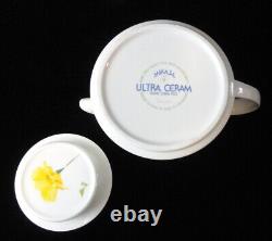 Vintage 1970s Mikasa Uptown & Mariposa Set -Tea Pot, Cups, Plates, Glasses for 6