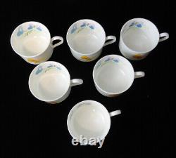 Vintage 1970s Mikasa Uptown & Mariposa Set -Tea Pot, Cups, Plates, Glasses for 6