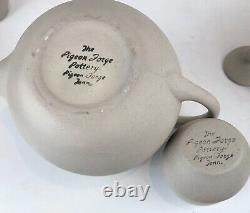 Vintage 1990s The Pigeon Forge Pottery Tennessee Sand Tea Set Coffee Cups 9pc