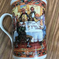 Vintage 1995 Sadler Charles Dickens A Christmas Carol Teapot/Lid with 4 Mugs