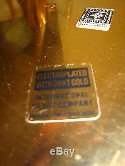 Vintage 24kt Electroplated Gold Coffee/Tea Pot WithTray & Goldware