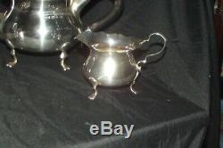 Vintage 3 Piece solid Silver Bachelor Tea Set Teapot, Sugar & Milk1898 & 97