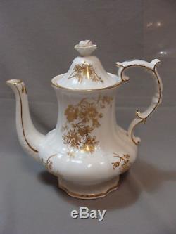 Vintage 4 Piece Tea Set Teapot Coffee Creamer Sugar Hammersley Gold Cornflowers