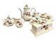 Vintage 50s Old Moss Rose Demitasse Porcelain Teapot Set 18 Pc Royal Sealy Japan