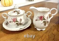 Vintage 50s Old MOSS ROSE Demitasse Porcelain Teapot Set 18 Pc Royal Sealy JAPAN