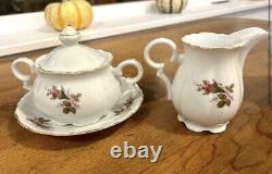 Vintage 50s Old MOSS ROSE Demitasse Porcelain Teapot Set 18 Pc Royal Sealy JAPAN