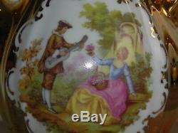 Vintage 8 Piece Porcelain 22 K RzB Fragonard Courting Couple Teapot Tea Set