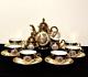 Vintage Antique Bavaria Germany Handarbeit Gold 22k Demitasse Tea Set 17 Pieces