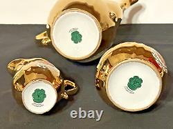 Vintage Antique Bavaria Germany HANDARBEIT GOLD 22K DEMITASSE Tea Set 17 Pieces