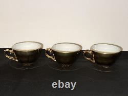 Vintage Antique Bavaria Germany HANDARBEIT GOLD 22K DEMITASSE Tea Set 17 Pieces