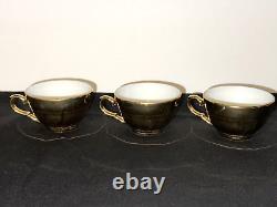 Vintage Antique Bavaria Germany HANDARBEIT GOLD 22K DEMITASSE Tea Set 17 Pieces