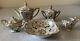 Vintage Antique Set Lot Of Nippon Tea Coffee Pot Cream Sugar Bowl Flowers Gold