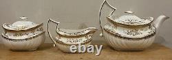 Vintage Antique Wedgwood Teapot Set Made In Etruria England Gold Floral Rare