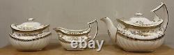Vintage Antique Wedgwood Teapot Set Made In Etruria England Gold Floral Rare