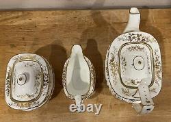 Vintage Antique Wedgwood Teapot Set Made In Etruria England Gold Floral Rare