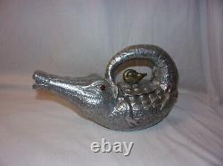 Vintage Arthur Court 1982 Alligator Crocodile Tea pot Glass Eyes Super Rare