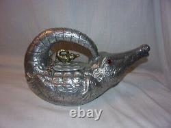 Vintage Arthur Court 1982 Alligator Crocodile Tea pot Glass Eyes Super Rare
