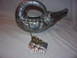 Vintage Arthur Court 1982 Alligator Crocodile Tea pot Glass Eyes Super Rare
