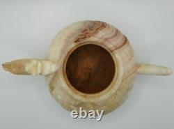Vintage Asian Dragon Teapot Intricately Carved Jadeite