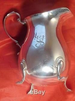 Vintage Becht & Hartl Sterling Silver Tea Pot Creamer & Sugar Bowl Set