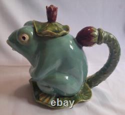 Vintage Bella Casa By Ganz Acapella Frogs Ceramic Tea Pot Creamer Sugar Bowl Set