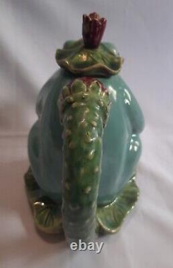 Vintage Bella Casa By Ganz Acapella Frogs Ceramic Tea Pot Creamer Sugar Bowl Set