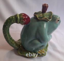 Vintage Bella Casa By Ganz Acapella Frogs Ceramic Tea Pot Creamer Sugar Bowl Set