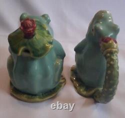 Vintage Bella Casa By Ganz Acapella Frogs Ceramic Tea Pot Creamer Sugar Bowl Set