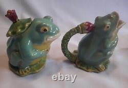 Vintage Bella Casa By Ganz Acapella Frogs Ceramic Tea Pot Creamer Sugar Bowl Set