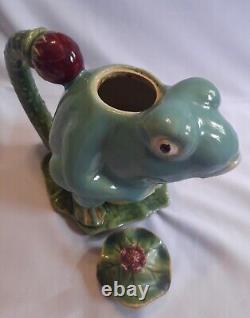 Vintage Bella Casa By Ganz Acapella Frogs Ceramic Tea Pot Creamer Sugar Bowl Set