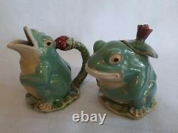 Vintage Bella Casa By Ganz Frog Liliy Pad Teapot Pitcher Sugar, Bowl, Creamer Set
