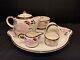 Vintage Breakfast Tea Set With Tray Grays Pottery Copper Luster Single Service