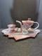 Vintage Charles Nalle Abstract Design Ceramic Lidded Teapot Cup Serving Tray Set