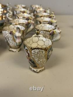 Vintage Capodimonte Cherub Mermaid Tea Pot Set Lot 33 Pieces Saucers Creamer