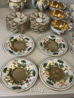 Vintage Capodimonte Cherub Mermaid Tea Pot Set Lot 33 Pieces Saucers Creamer