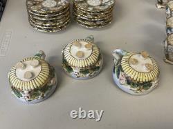 Vintage Capodimonte Cherub Mermaid Tea Pot Set Lot 33 Pieces Saucers Creamer