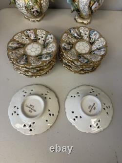 Vintage Capodimonte Cherub Mermaid Tea Pot Set Lot 33 Pieces Saucers Creamer