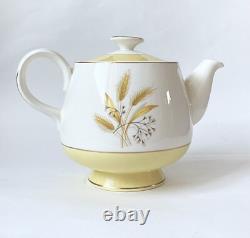 Vintage Century Service MCM Autumn Gold Wheat Pattern Teapot