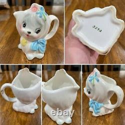 Vintage Ceramic Lefton Toodles Dog Cookie Jar Teapot Creamer Sugar Set 4 Pieces