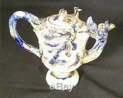 Vintage Chinese Ceramic Teapot Tea Pot and cover Phoenix Dragon