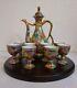 Vintage Chinese Mille Fleure Signed Tea Set-serving Board Teapot 8 Cups No Chips