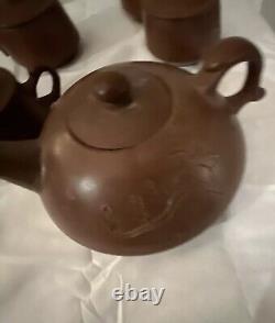 Vintage Chinese Terracotta Tea Set 10 Pieces New Never Use With Out Box