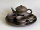 Vintage Chinese Yixing Zisha Purple Sand Tea Pot Set Signed 1980s