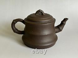Vintage Chinese Yixing Zisha Purple Sand Tea Pot Set Signed 1980s