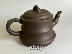 Vintage Chinese Yixing Zisha Purple Sand Tea Pot Set Signed 1980s