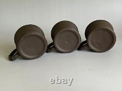 Vintage Chinese Yixing Zisha Purple Sand Tea Pot Set Signed 1980s