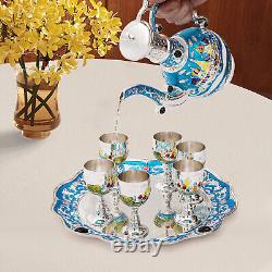 Vintage Coffee Pot Tea, Crafts Teapot Cup Set, Tea Service Set for Tea Table 6Cups
