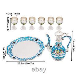 Vintage Coffee Pot Tea, Crafts Teapot Cup Set, Tea Service Set for Tea Table 6Cups