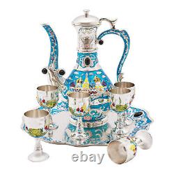 Vintage Coffee Pot Tea, Crafts Teapot Cup Set, Tea Service Set for Tea Table 6Cups
